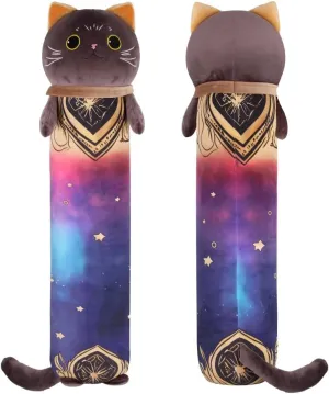 MerryXD Kawaii Long Cat Plush Body Pillow, 36”Soft Cute Black Stuffed Animals Plushies, Kids Big Doll Toys, Ideal Gifts for Cuddles,Girls,Girlfriend,Boys,Birthday,Christmas,Halloween,Valentine's Day