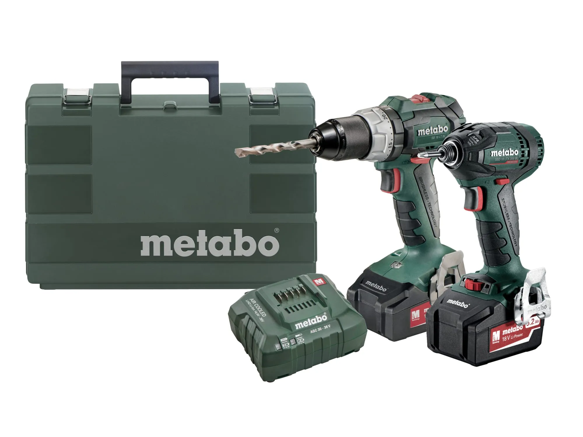 Metabo 18V Combi & Impact Driver Twin Pack (2 x 5.2Ah Li-ion   Charger   Case)