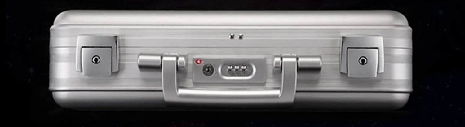 Metal Combination TSA Lock Briefcase Aluminum Brief Case Metal Toolbox Cash Case 15.6 Inch Notebook Briefcase with Removable Foam (Silver 18.1X13.8X4.5 Inch)
