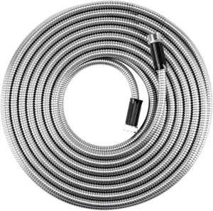 Metal Garden Hose 50 ft Flexible No Kink Lightweight RV Drinking Water Hose Extension Leader Hose Heavy Duty Outdoor