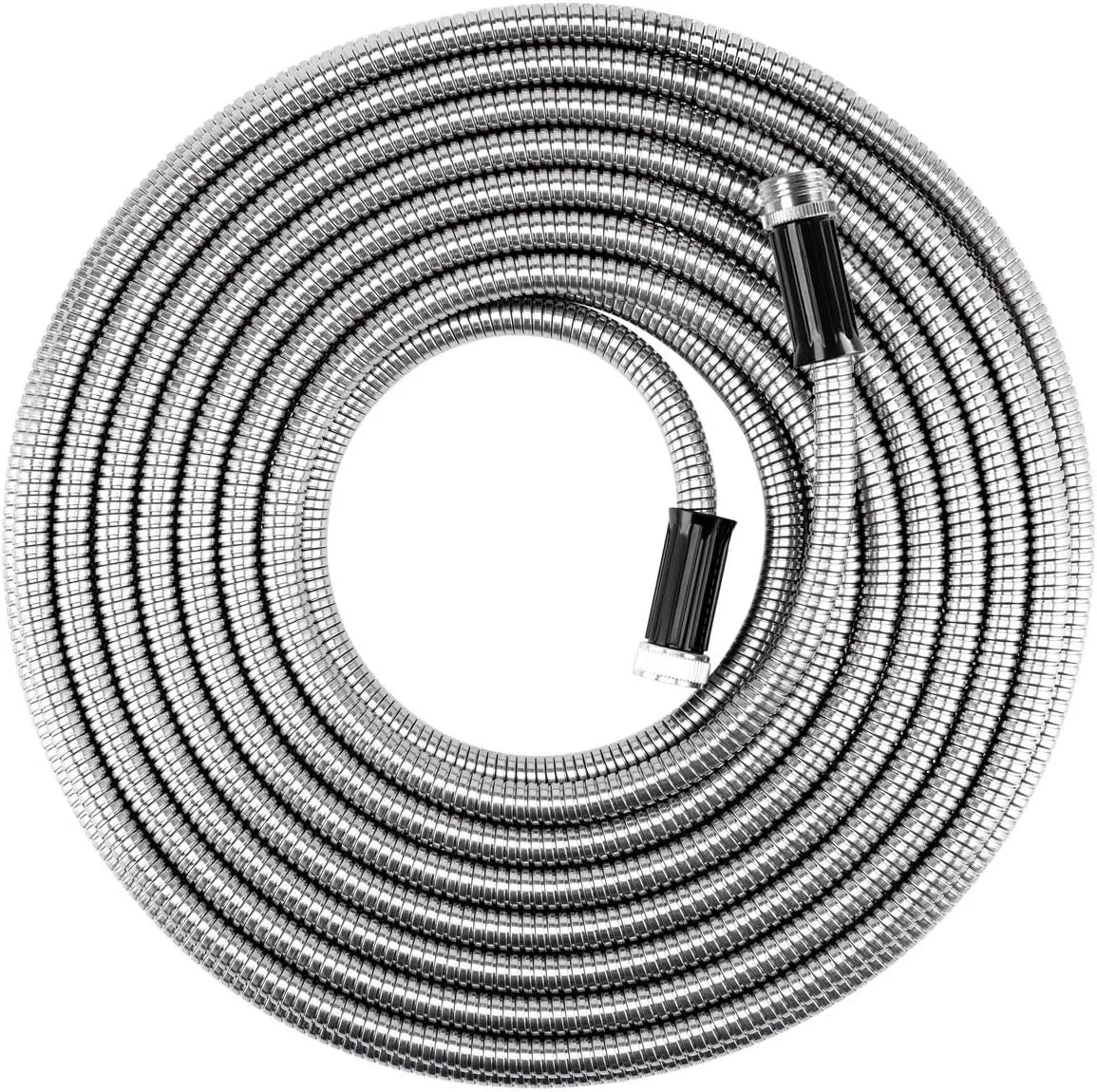 Metal Garden Hose 50 ft Flexible No Kink Lightweight RV Drinking Water Hose Extension Leader Hose Heavy Duty Outdoor
