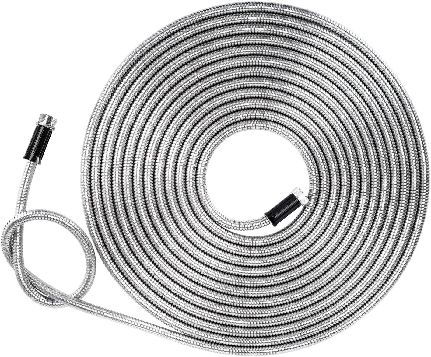 Metal Garden Hose 50 ft Flexible No Kink Lightweight RV Drinking Water Hose Extension Leader Hose Heavy Duty Outdoor