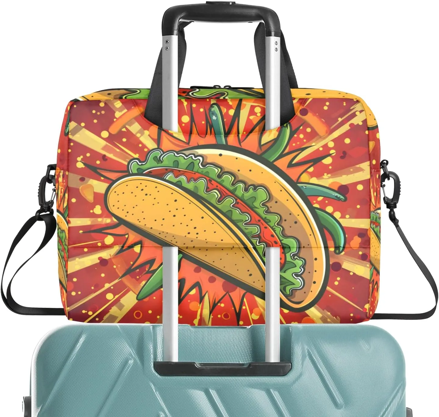 Mexican Taco Food Laptop Sleeve Case 14 15 15.6 inch, Mexican Taco Food Laptop Briefcase Shoulder Bag Waterproof Travel Computer Cover Carrying Bags
