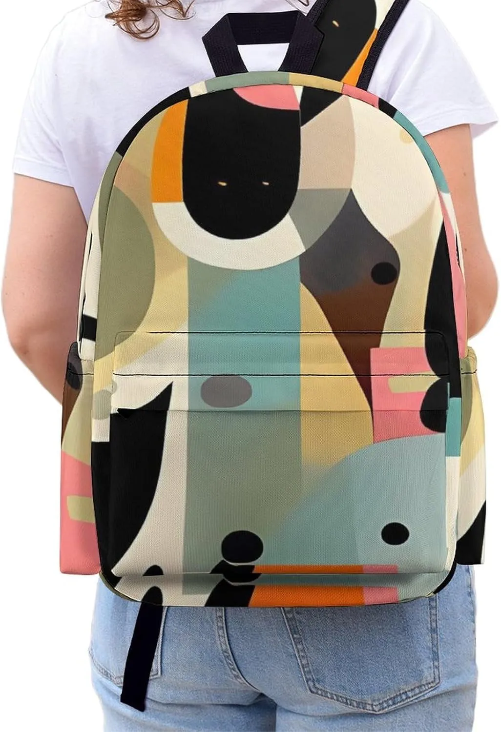 Mid-Century Modern Art Cat Print Laptop Backpacks Casual Shoulder Bag Travel Daypack Fashion for Men Women