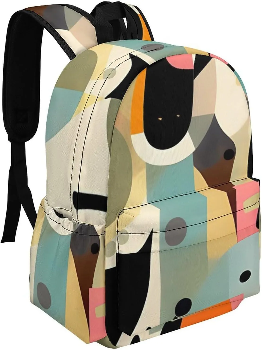 Mid-Century Modern Art Cat Print Laptop Backpacks Casual Shoulder Bag Travel Daypack Fashion for Men Women