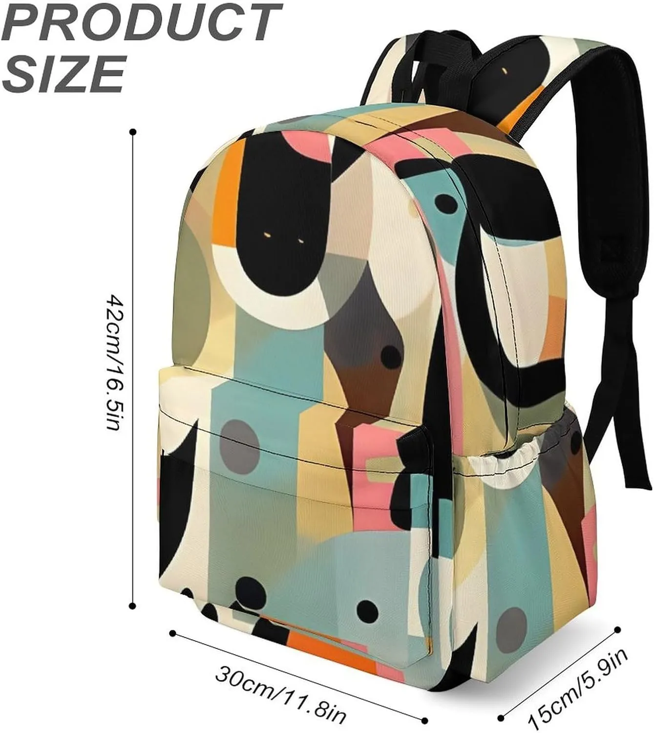 Mid-Century Modern Art Cat Print Laptop Backpacks Casual Shoulder Bag Travel Daypack Fashion for Men Women