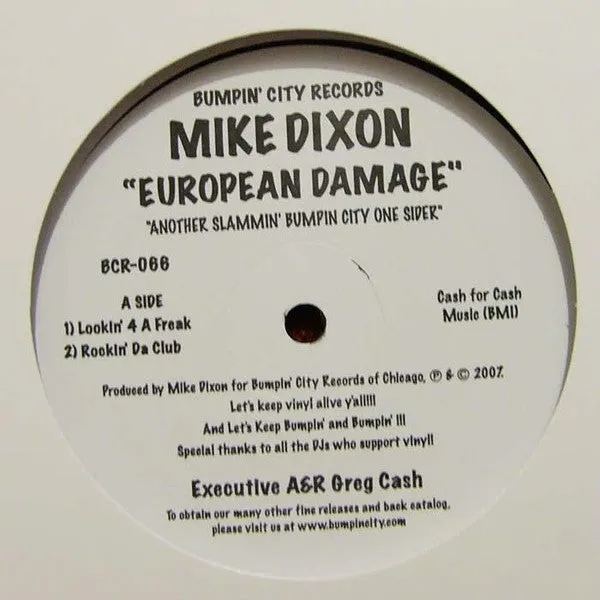 Mike Dixon - European Damage BCR-066 (12", S/Sided) (Mint (M))