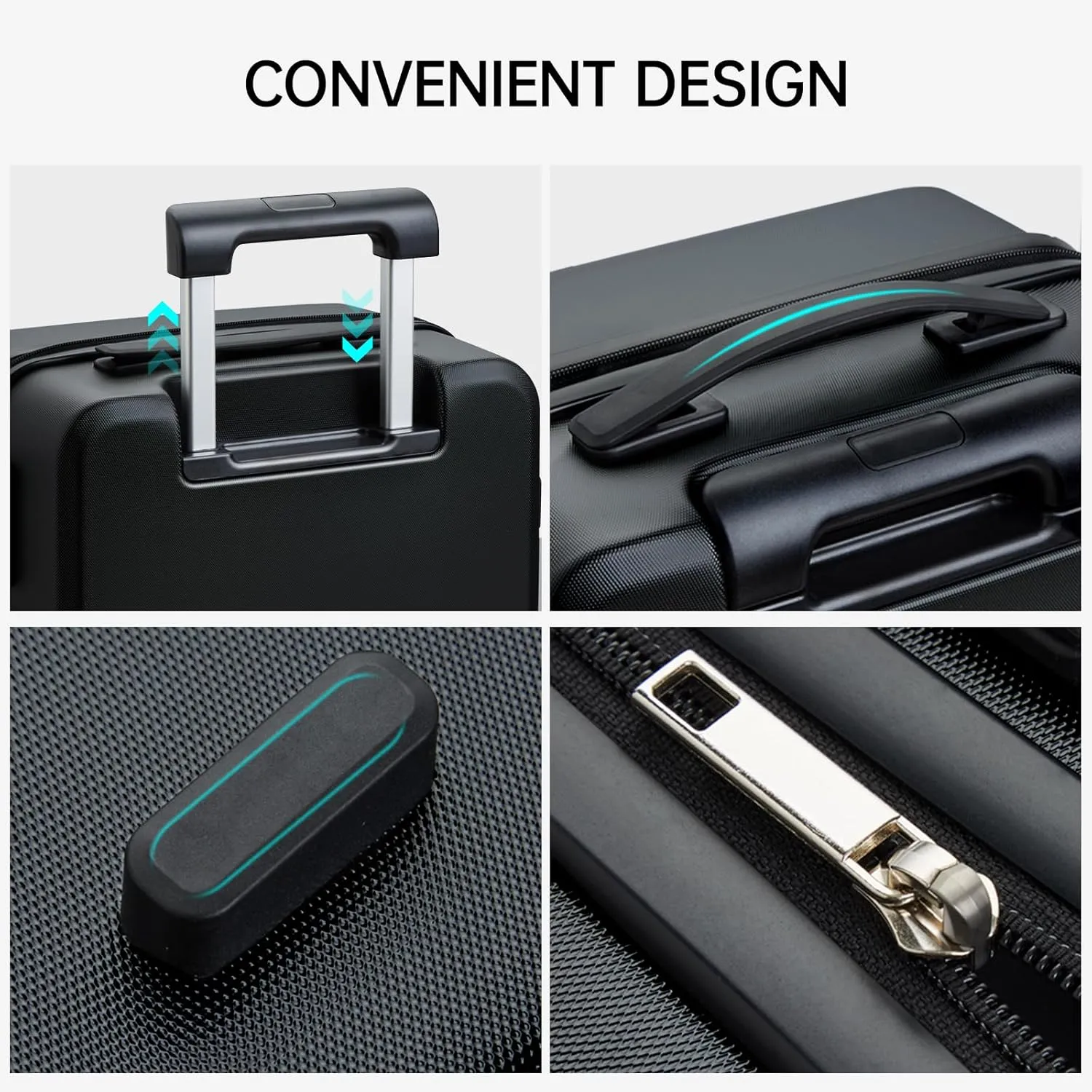 MILADA Hard Case Luggage, 24 Inch Luggage With Spinner Wheels, Checked Luggage TSA Approved Medium Suitcase Checked Bag For Women Men Business, Grey