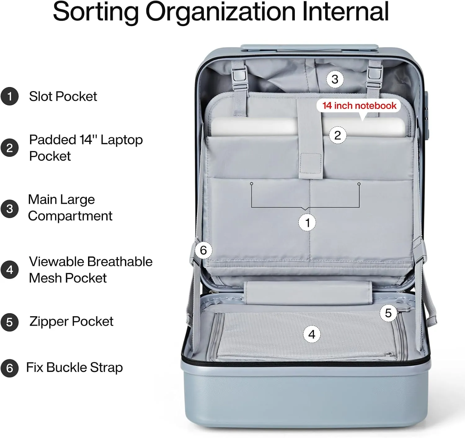MILADA Underseat Carry On Luggage with Wheels 16 Inch Small Suitcase Personal Item Underseat Carry On Bag TSA Approved Carry On Luggage Hard Shell Suitcases Mini Travel Luggage, Grey