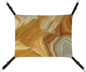 Mineral, Colored Marble with Nacre Cat Hanging Hammock Soft Breathable Pet Cage Dog Hammock with Adjustable Straps and Metal Hooks