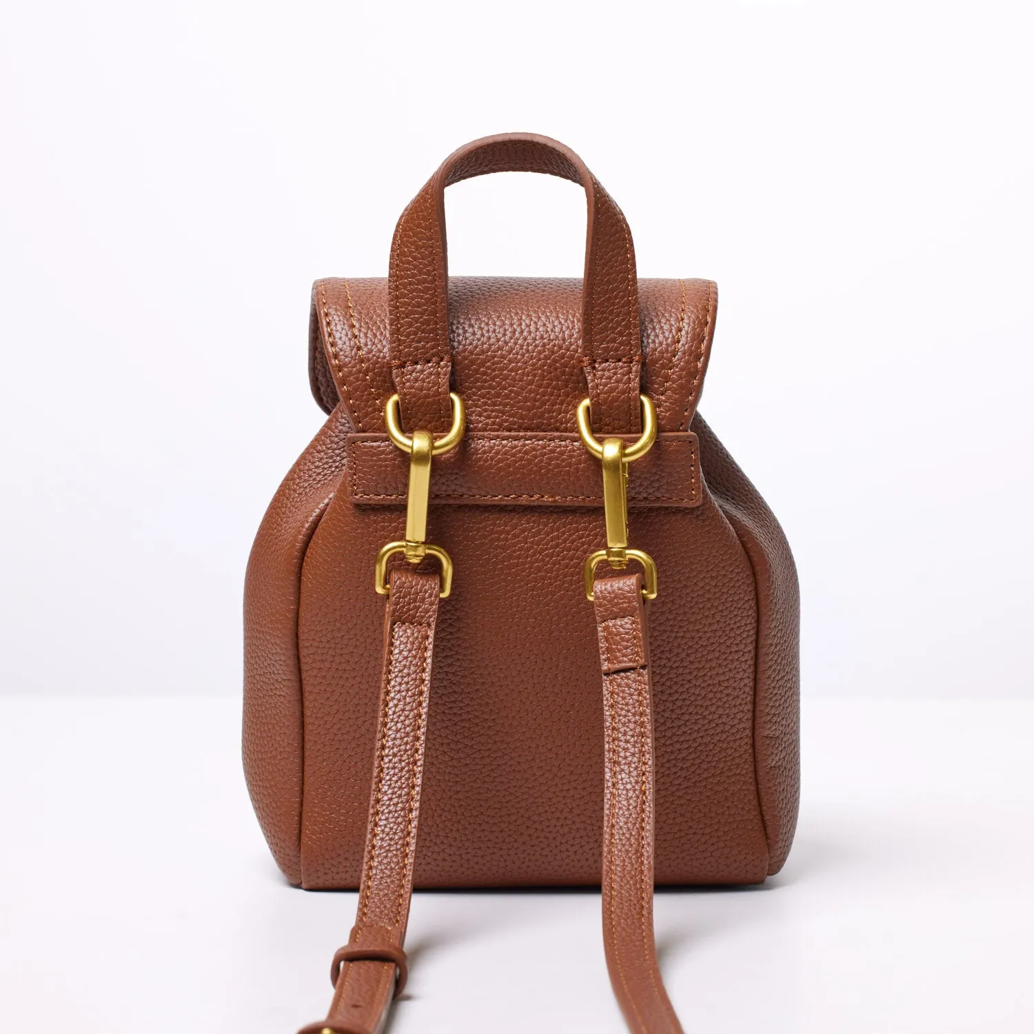 MINI PEBBLE CROSSBODY BACKPACK - BROWN