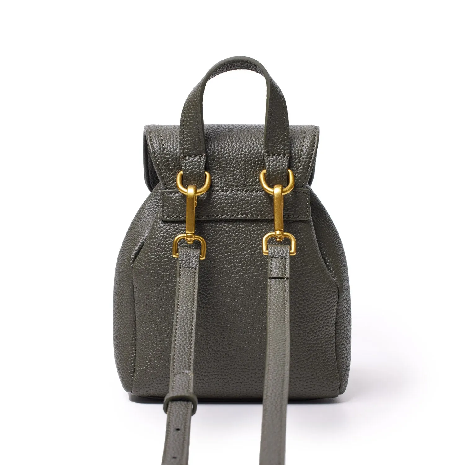 MINI PEBBLE CROSSBODY BACKPACK - OLIVE GREEN