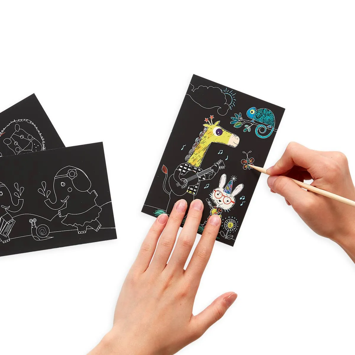 Mini Scratch Art Kit – Safari Party | Unique Gifts for Kids, Travel Art Toy