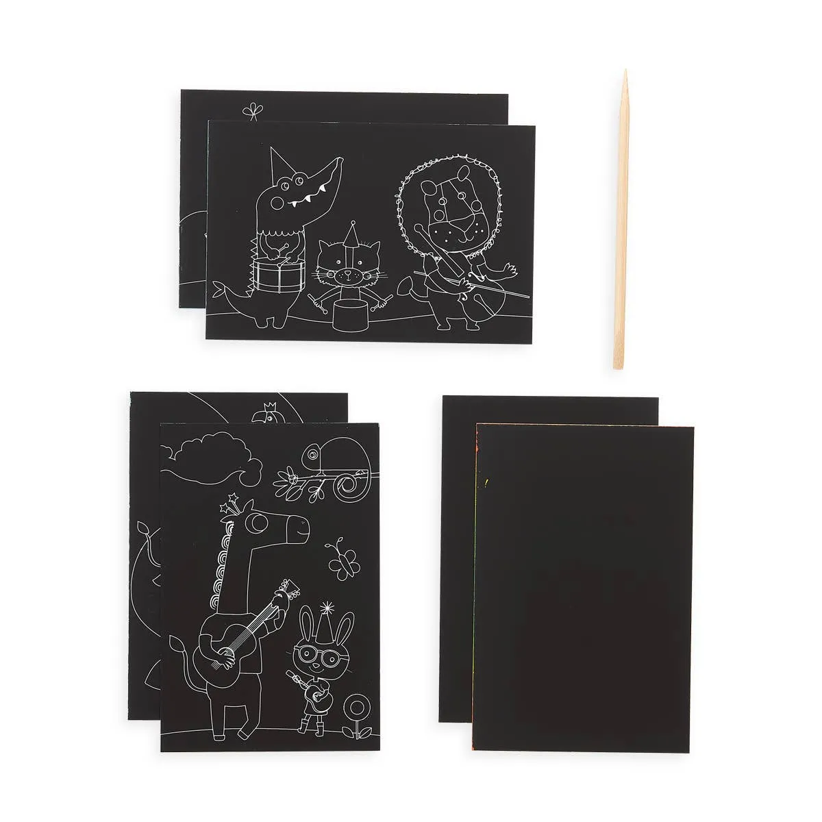 Mini Scratch Art Kit – Safari Party | Unique Gifts for Kids, Travel Art Toy