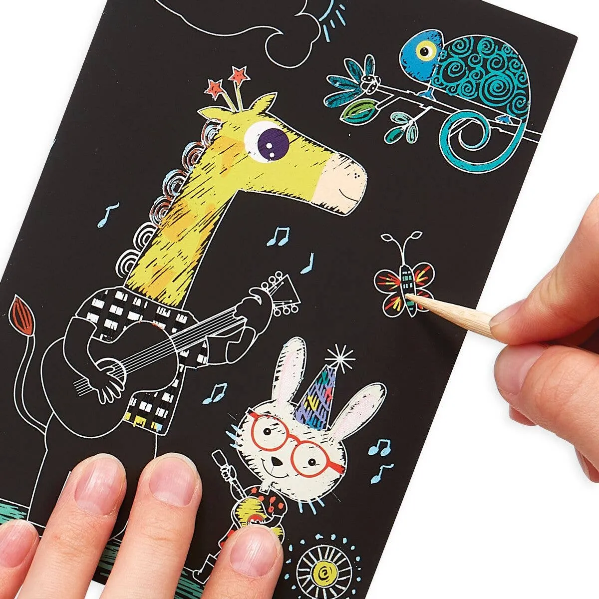 Mini Scratch Art Kit – Safari Party | Unique Gifts for Kids, Travel Art Toy