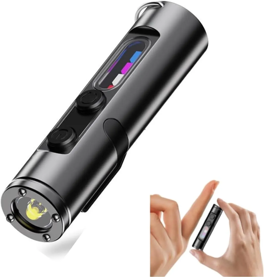 Mini The Ultimate Everyday Micro Tool,Portable Mini Pocket-Sized Flashlights with Hat Clip,Fingertip Sized Handheld Flashlight for Outdoor Adventure,for Camping, Emergency & Everyday Us (Black)