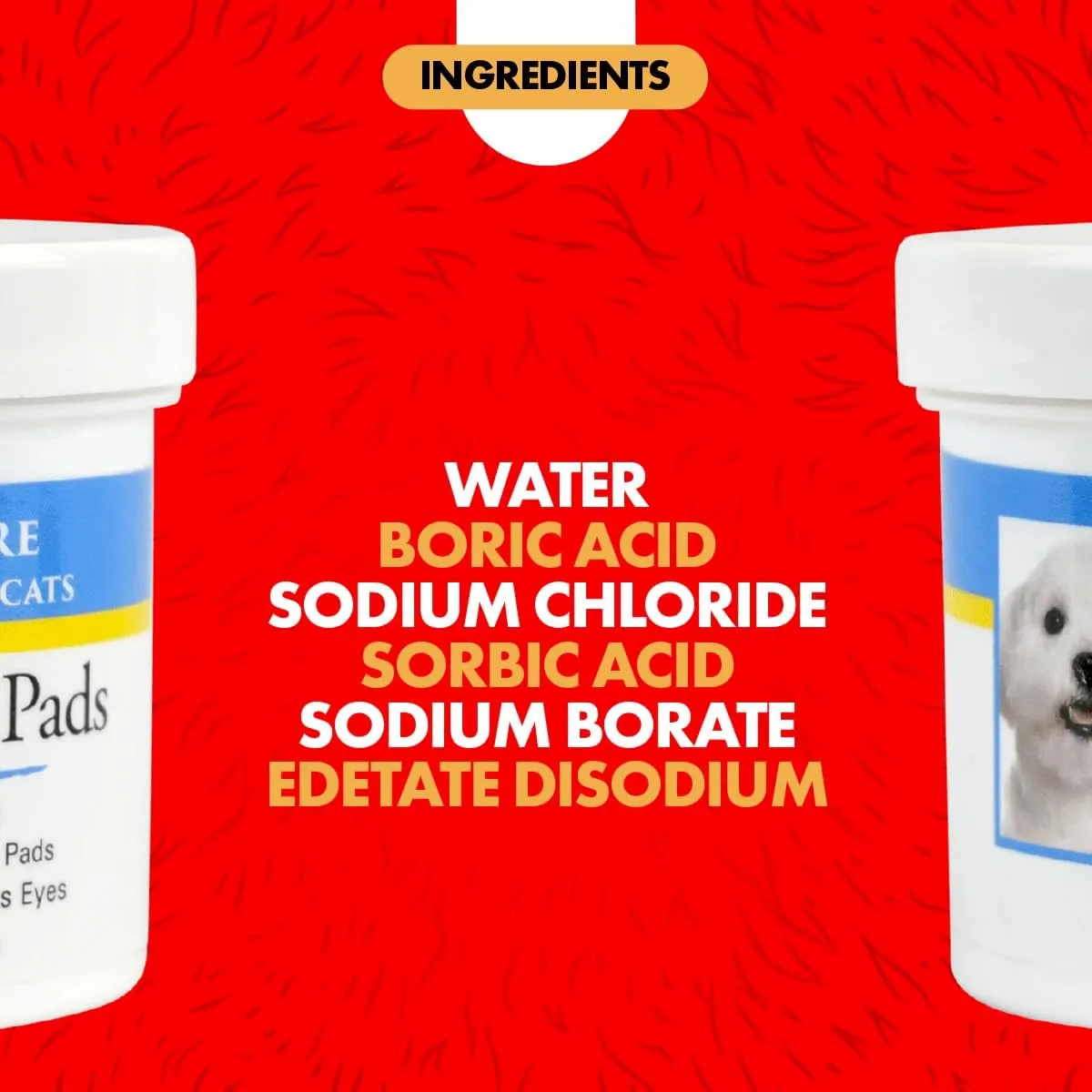 Miracle Care Eye Wash Pads - 90 count; Eye Care for Dogs and Cats, Soft Pet Wipes for Gently Cleaning Eyes, Sterile Cat and Dog Wipes Formulated to Remove Eye Debris