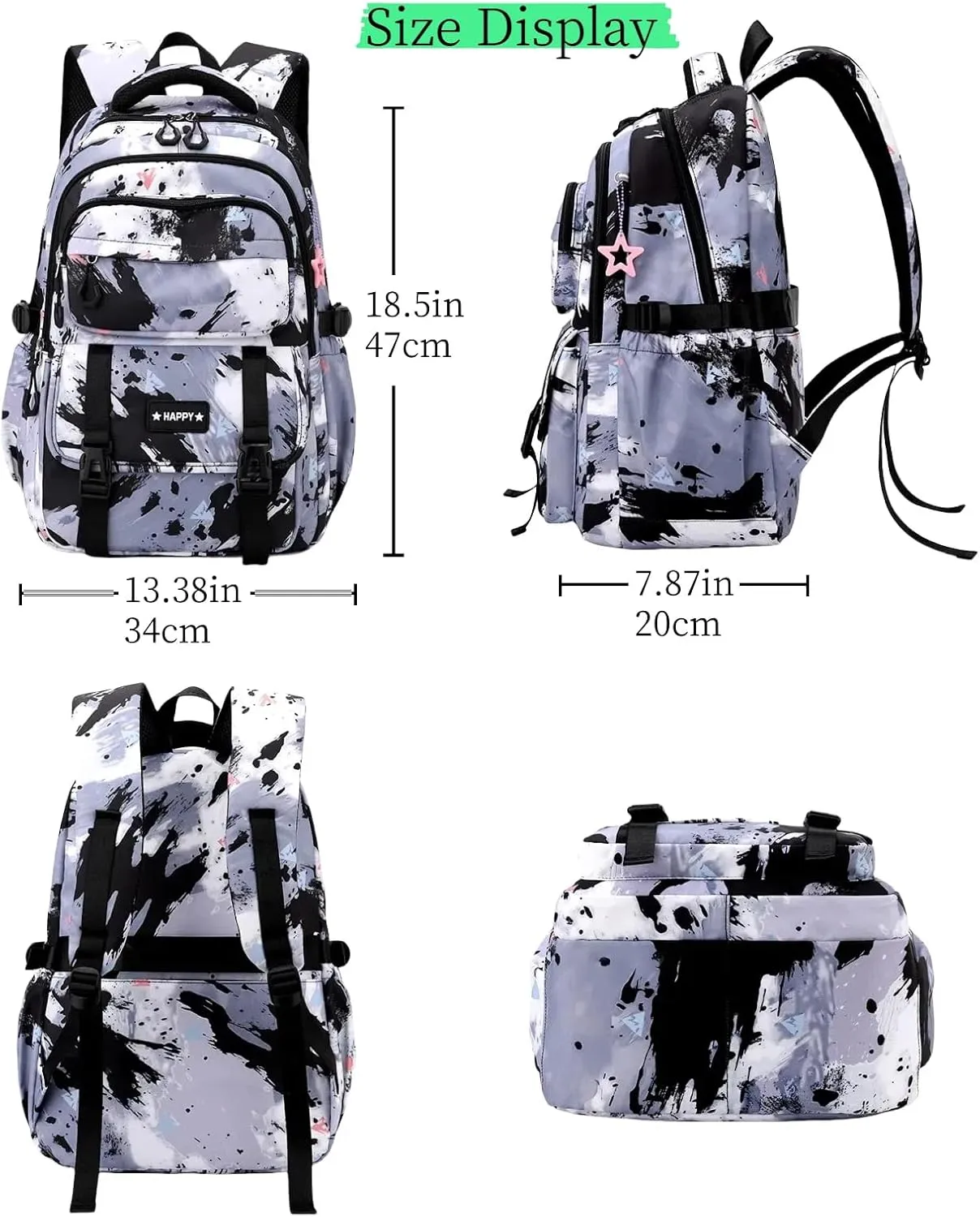MITOWERMI Kids Backpack Bookbag for Boys School Bags Multi-pocket Teen Girls Backpack for School Elementary Students Schoolbags Casual Knapsack (Black)