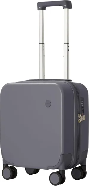 mixi 14 Inch Underseat Luggage Carry on Suitcase Free Boarding Personal Item Suitcases with Spinner Wheels Hardshell Lightweight PC for Short Travel, Rock Gray