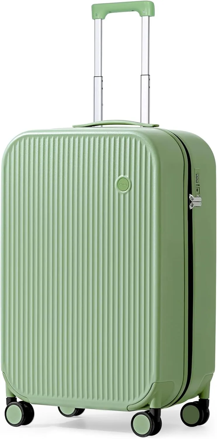 mixi 20 Inch Carry On Luggage PC Hardside Suitcases with Wheels & TSA for Travel Woman Men, Avocado Green