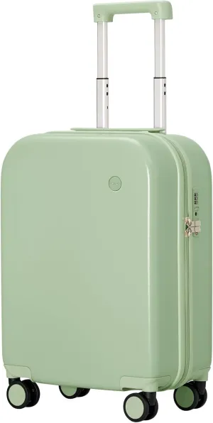 mixi Carry on Luggage, 20'' Suitcase Spinner Wheels Luggage Hardshell Lightweight Rolling Suitcases PC with Cover & TSA Lock for Business Travel, Avocado Green