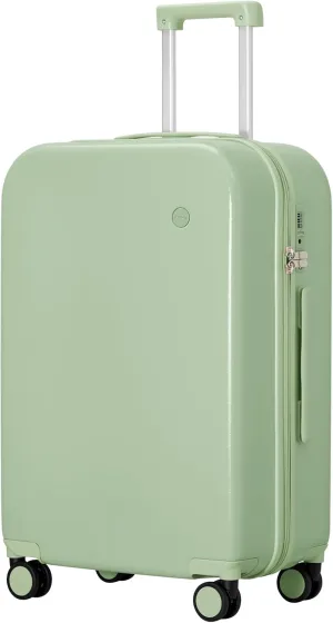 mixi Luggage Suitcase with Spinner Wheels, Hardside Rolling Suitcase PC with Cover & TSA Lock Lightweight Travel Case 24in Checked in, Avocado Green