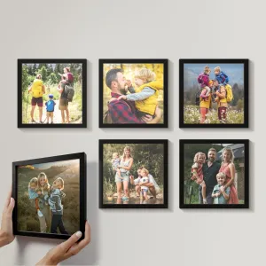 Mixtiles Official Custom Photo Tiles - Personalized Printed Photos - Magnetic Wall Frames - Adhesive Sticker, No Nails - Various Sizes and Frames - 8x8-tiles-Tile - Black Frame