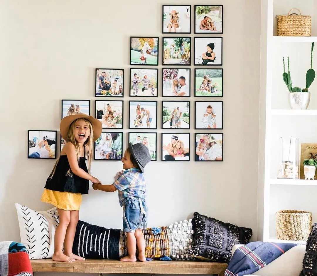 Mixtiles Official Custom Photo Tiles - Personalized Printed Photos - Magnetic Wall Frames - Adhesive Sticker, No Nails - Various Sizes and Frames - 8x8-tiles-Tile - Black Frame