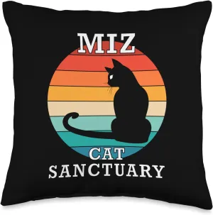 Miz Cat Sanctuary Group Family Reunion Name Throw Pillow