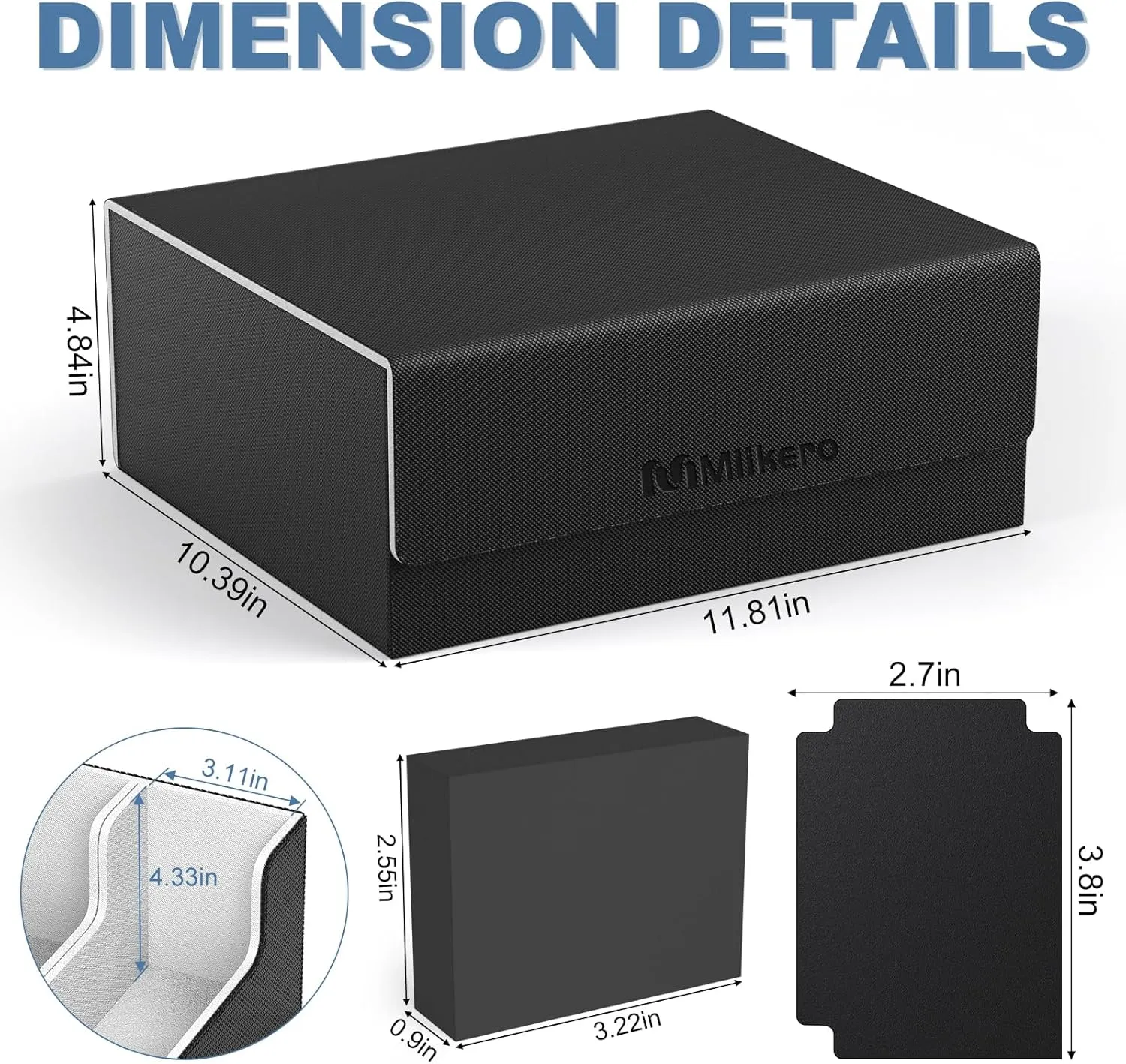 Mlikero Card Deck Case for Trading Cards 1800 , Trading Card Storage Box for Magnetic Card Holder and Hard Plastic Card Protectors, Leather Magnetic Closure Deck Box Fit for MTG, TCG