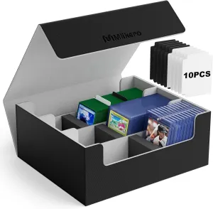 Mlikero Card Deck Case for Trading Cards 1800 , Trading Card Storage Box for Magnetic Card Holder and Hard Plastic Card Protectors, Leather Magnetic Closure Deck Box Fit for MTG, TCG