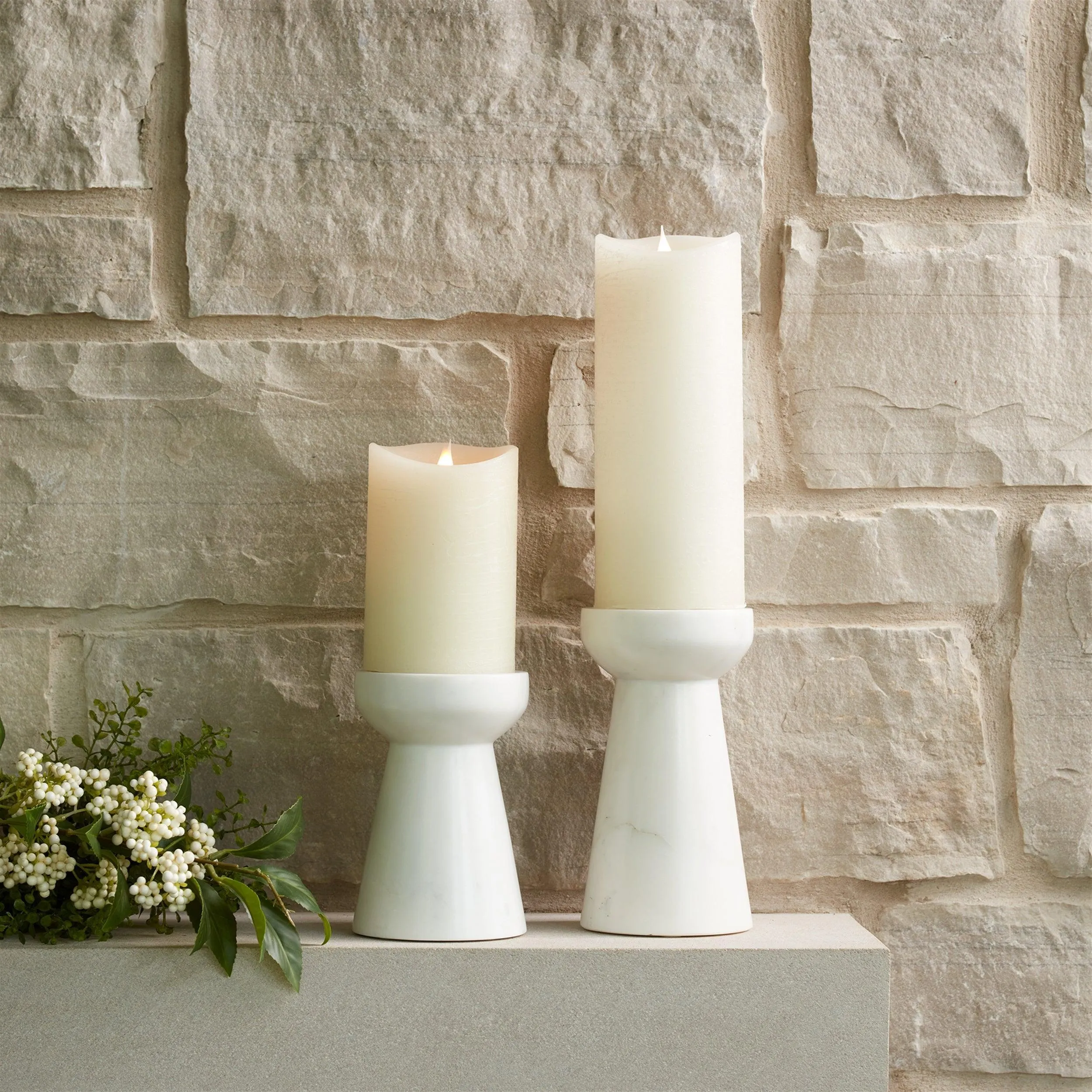 Modern Marble Candle Holder (Set of 2)