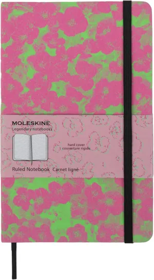 Moleskine Custom Edition Notebook, Hard Cover, Ruled, Large (5" x 8.25"), Fluorescent Pink/Green, 240 Pages