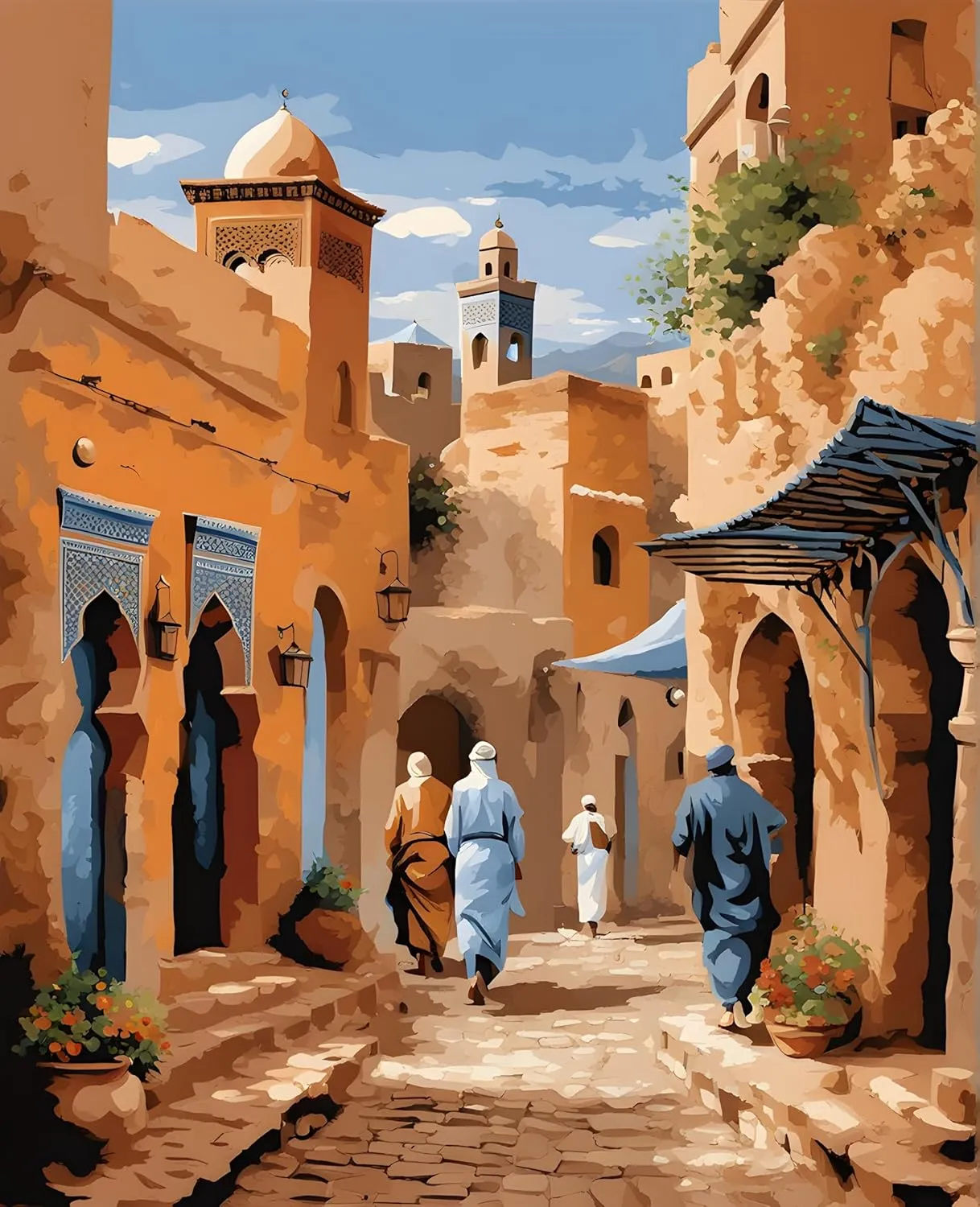 Morocco Collection PD (36) - Scene in Morocco - Van-Go Paint-by-Number Kit 40CMx50CM no Frame