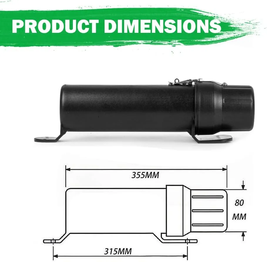 MOTO4U Motorcycle Off-Road Universal Tool Tube Waterproof Storage Canister Tool Repair Box Document Holder Black with Anti-theft lock Ring Small 80MM
