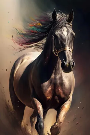 Movstrb Adult Horse Running Diamond Kit, 5D Horse Diamond Art Kit, Unique Horse Charm, Gift for Animal Lovers Office Home Wall Decoration 18x25 Inch