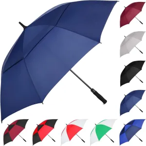 MRTLLOA 54/62/68/72 Inch Automatic Open Golf Umbrella, Extra Large Oversize Double Canopy Vented Windproof Waterproof Stick Umbrellas for Rain