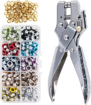 Multi-Color Grommets Kit 540 Sets 5mm, Metal Eyelets with Pieces Installation Tools for Craft Making, Repair and Decoration.