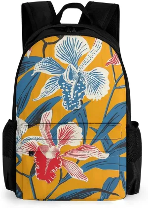 Mustard Yellow Pattern Travel Backpack Nurse Bag With 2 Pockets Casual Daypack Laptop Backpacks for Men & Women Kids