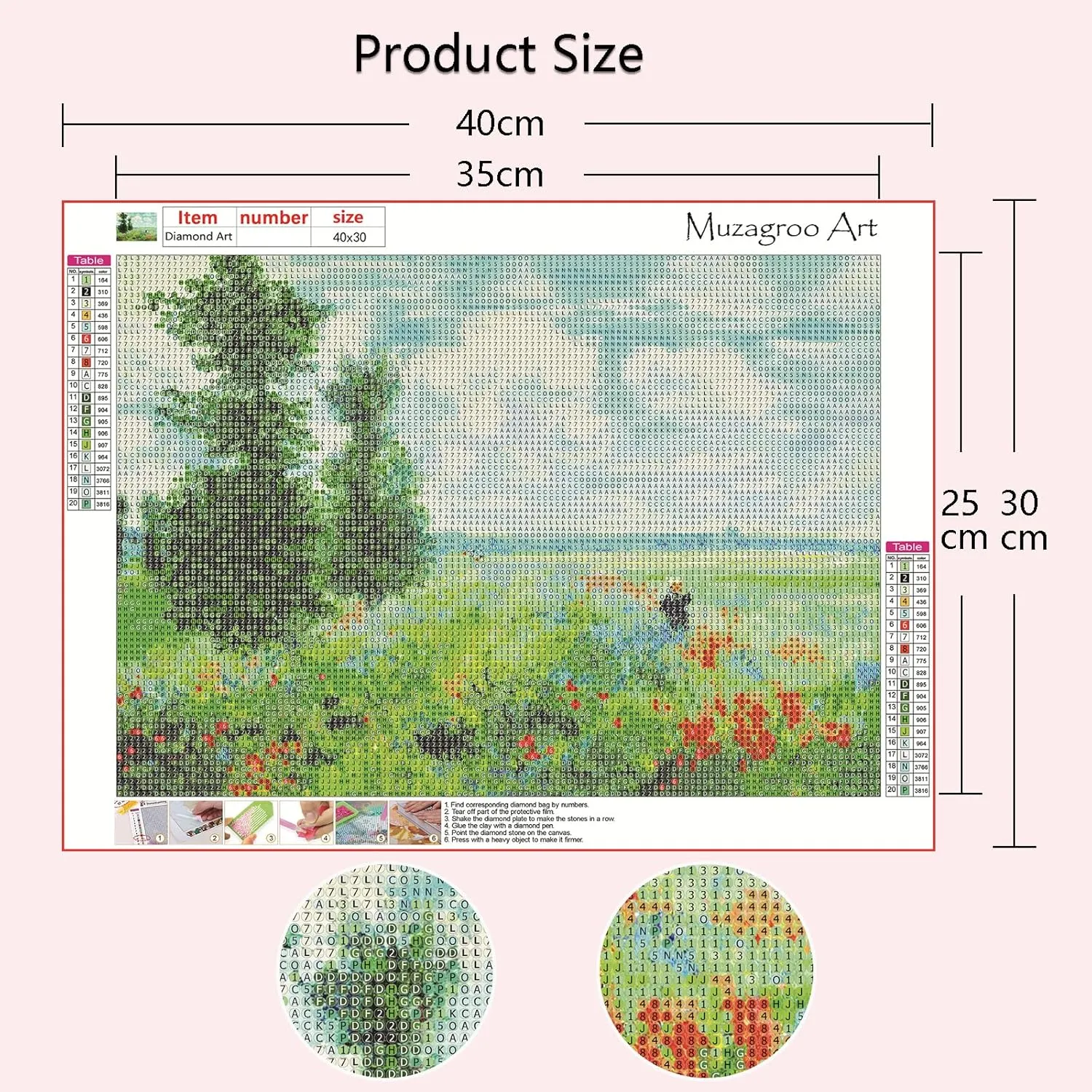 Muzagroo Art DIY Diamond Painting Kits for Adults, 5D Diamond Art Kits for Beginners Paint by Diamond, Monet Diamond Arts and Crafts for Living Room Bedroom 4 PCS Wall Art