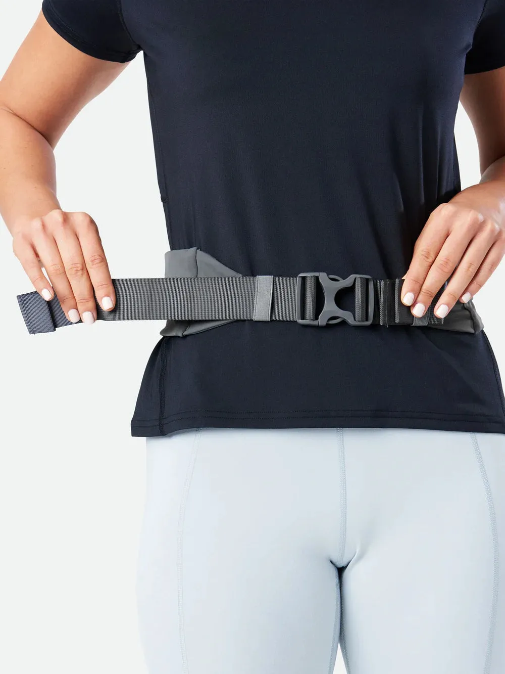 Nathan | Adjustable Fit Zipster 2.0 Storage Belt | Unisex | Gravity Grey