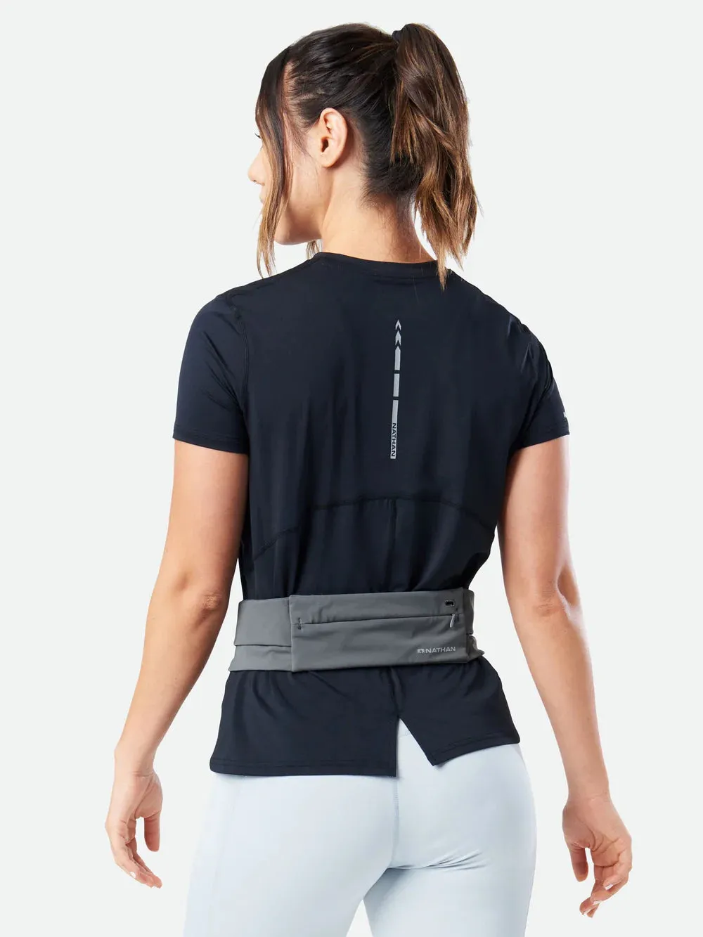 Nathan | Adjustable Fit Zipster 2.0 Storage Belt | Unisex | Gravity Grey