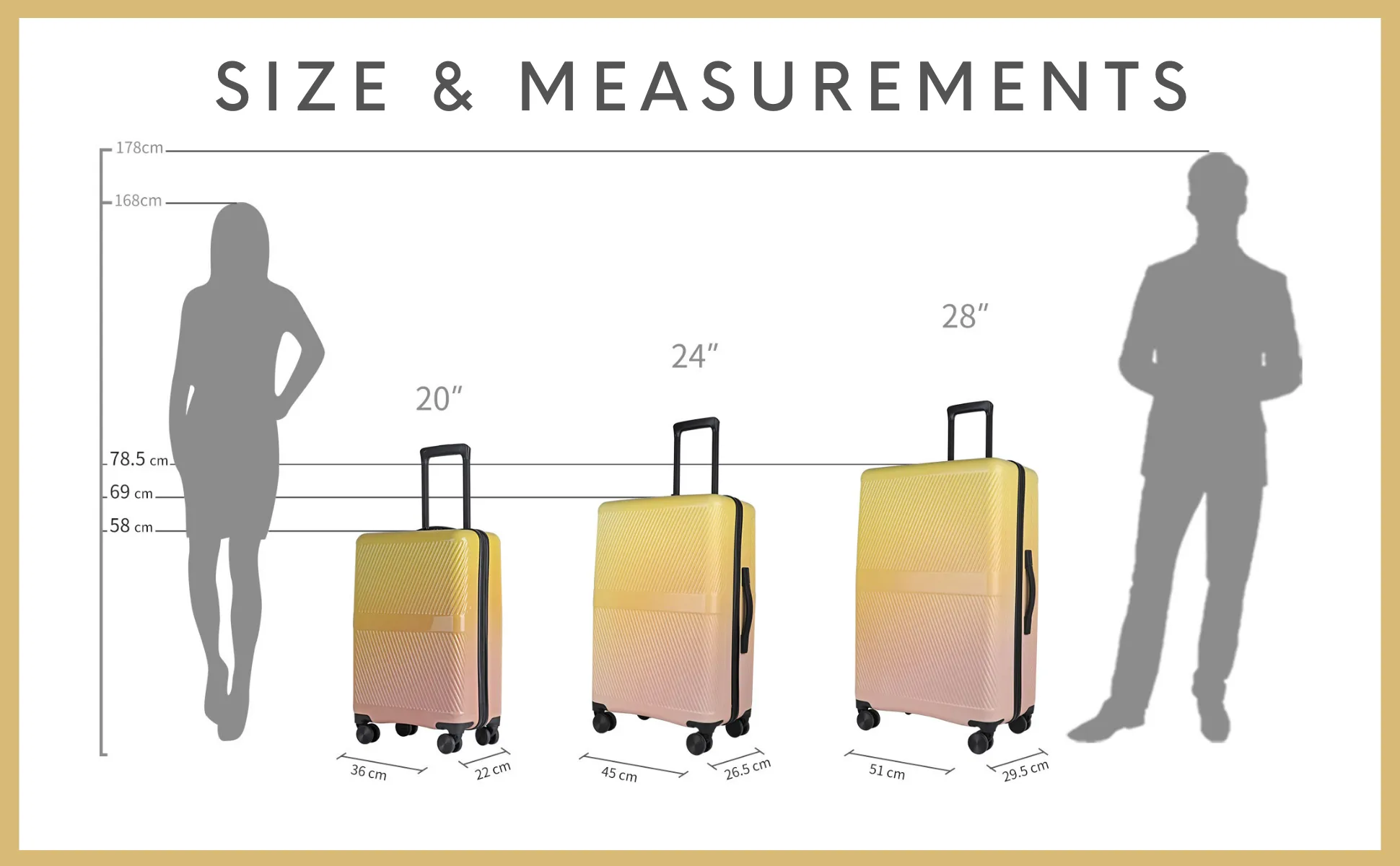 Nature Gradient Lightweight Suitcase - Full Set