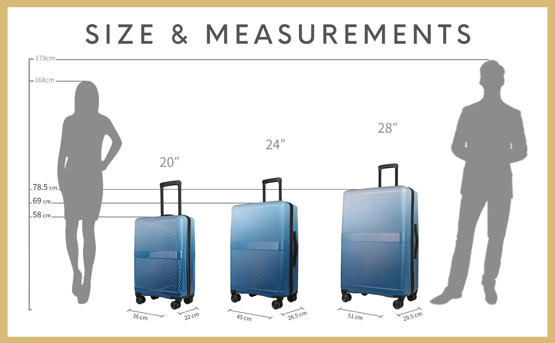 Nature Gradient Lightweight Suitcase - Full Set