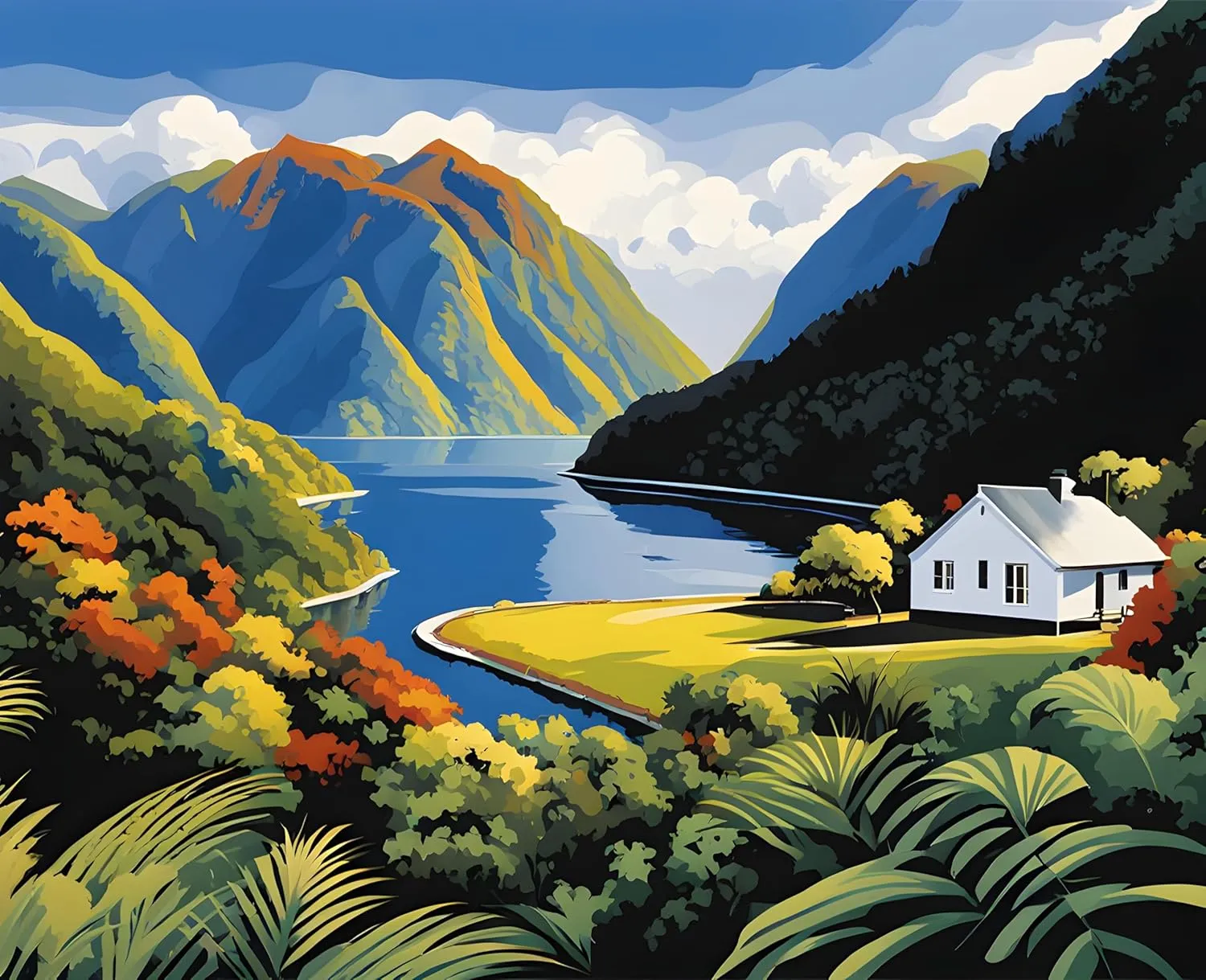 New Zealand Collection PD (11) - Doubtful Sound - Van-Go Paint-by-Number Kit 60x75cm no Frame
