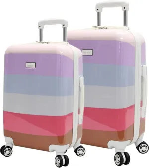 Nicole Miller Luggage Rainbow Collection - 2 Piece Hardside Lightweight Spinner Suitcase Set - Travel Set includes 20-Inch Carry On and 24 inch Checked suitcases (Lavender)…