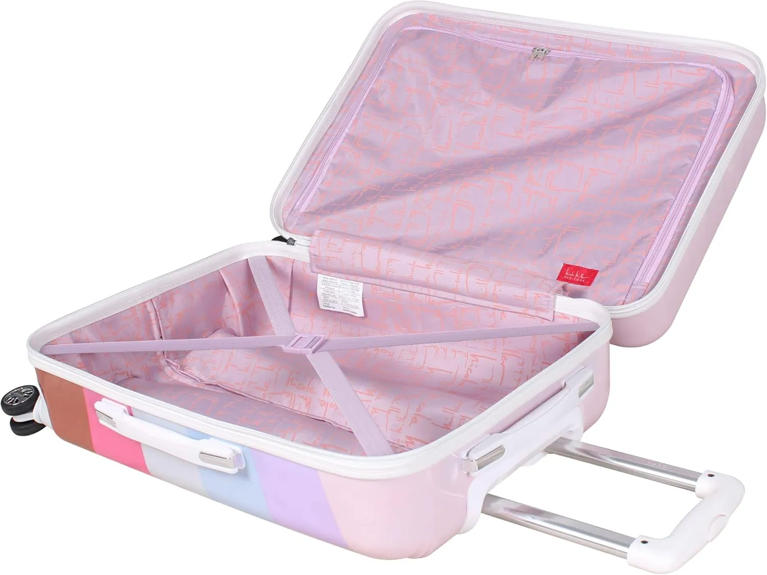 Nicole Miller Luggage Rainbow Collection - 3 Piece Hardside Lightweight Spinner Suitcase Set - Travel Set includes 20-Inch Carry On, 24 inch and 28-Inch Checked Suitcases (Rainbow Lavender)…