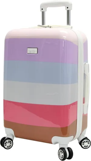Nicole Miller New York Rainbow Luggage Collection - 20 Inch (ABS PC) Hardside Carry On Suitcase - Durable Lightweight Bag with 8-Rolling Spinner Wheels (Rainbow Lavender)…