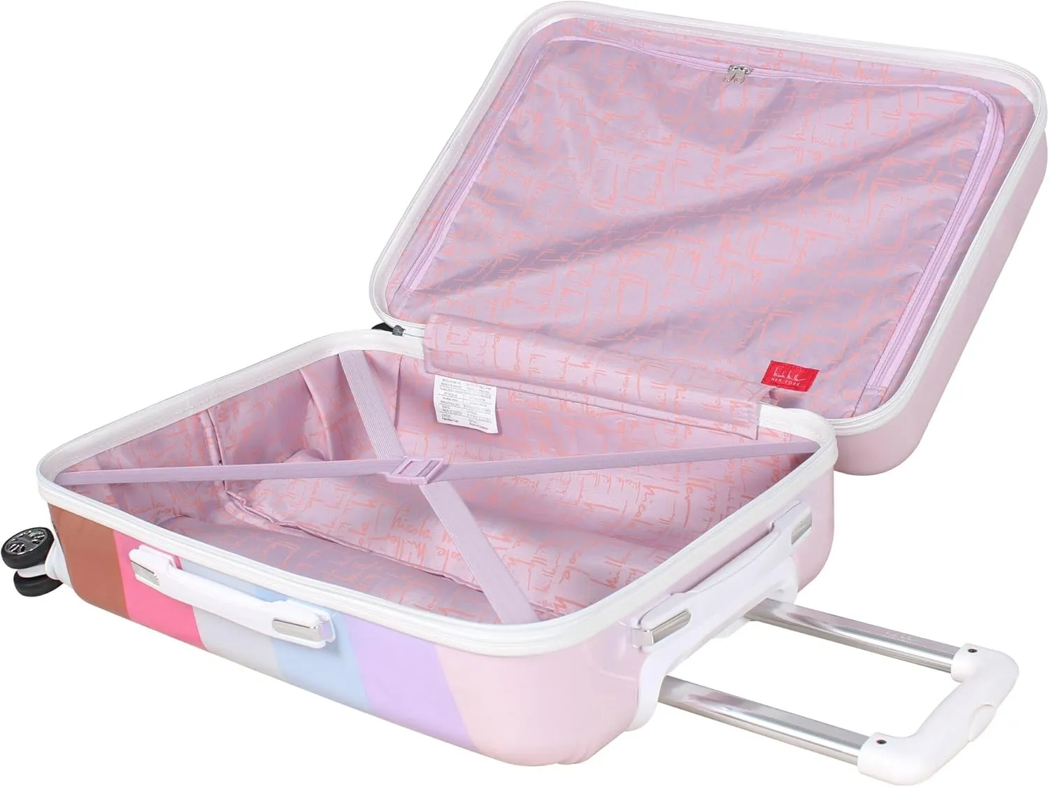 Nicole Miller New York Rainbow Luggage Collection - 20 Inch (ABS PC) Hardside Carry On Suitcase - Durable Lightweight Bag with 8-Rolling Spinner Wheels (Rainbow Lavender)…