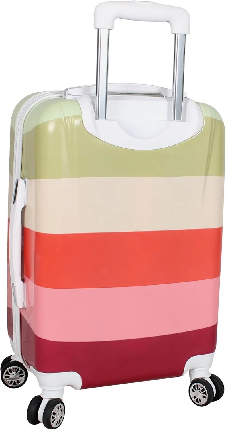 Nicole Miller New York Rainbow Luggage Collection - 20 Inch (ABS PC) Hardside Carry On Suitcase - Durable Lightweight Bag with 8-Rolling Spinner Wheels (Rainbow Lavender)…
